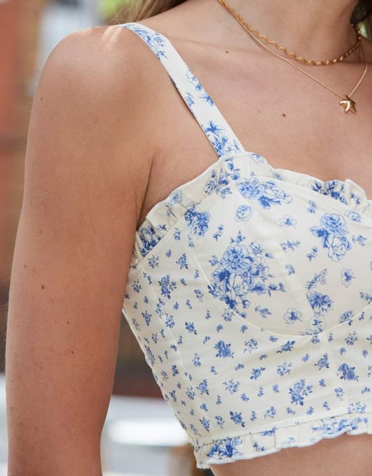 Miss Selfridge poplin lager mini kjol i blommig mixad print - Image 3