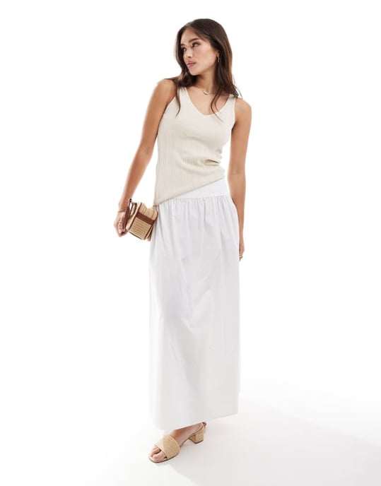 Selected Femme stickad ribbad väst i beige - Image 4