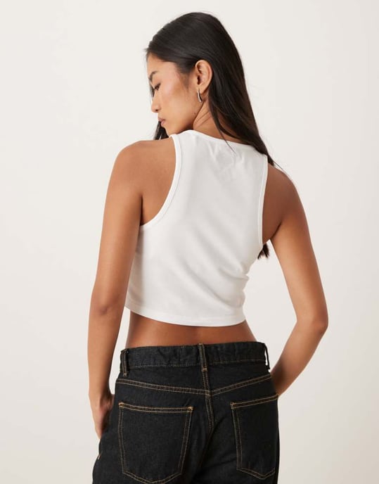 Dickies kraftcentral logoväst i vitt - Image 3