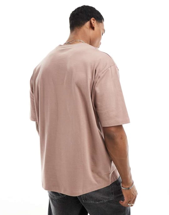 ASOS DESIGN tung oversized t-shirt i brunt - Image 3