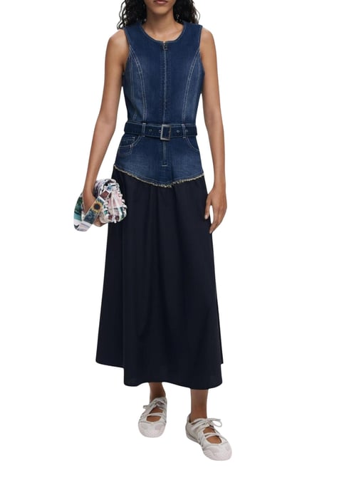 Denim Top Midi-jurk - Image 1