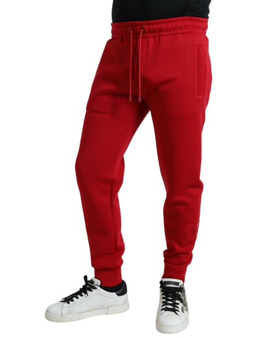 Red Cotton Joggers Pan75045 - Image 2
