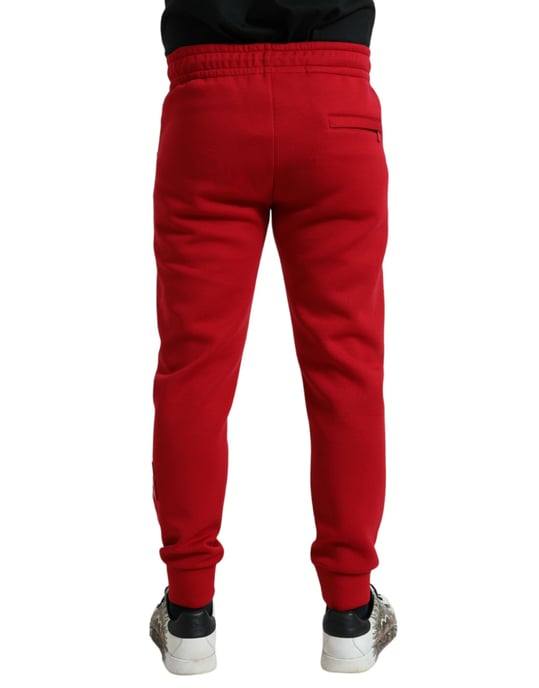Red Cotton Joggers Pan75045 - Image 3