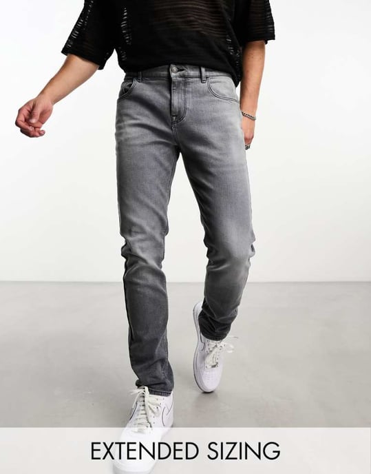 ASOS DESIGN skinny jeans i tvättad svart - Image 1