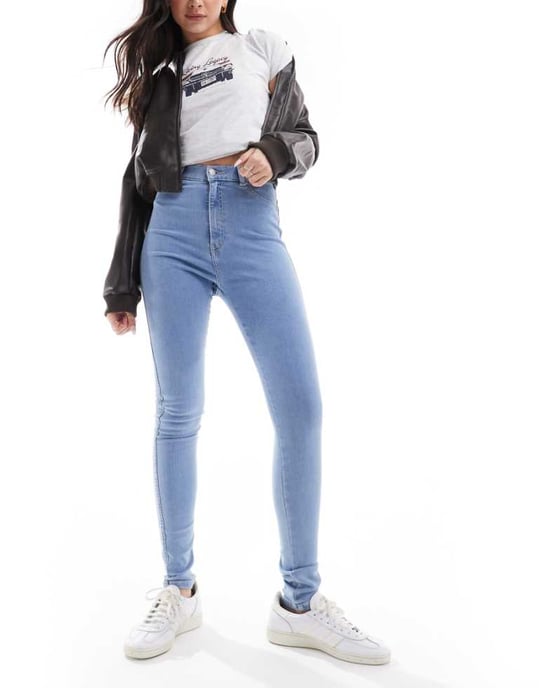 Dr Denim Solitaire högmidja super skinny jeans i beck pale plain wash - Image 1