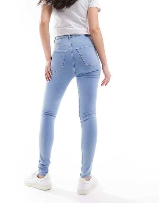 Dr Denim Solitaire högmidja super skinny jeans i beck pale plain wash - Image 2
