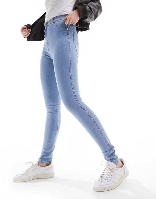 Dr Denim Solitaire högmidja super skinny jeans i beck pale plain wash - Image 4