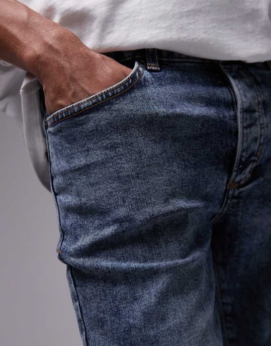 Topman slim jeans i vintage mörk tvättad blå - Image 2