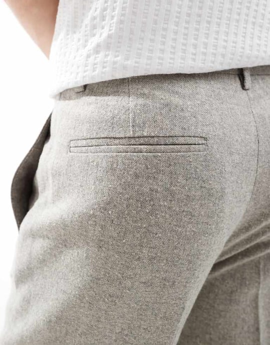 ASOS DESIGN smart tapered fit ullmixbyxor i grått - Image 3