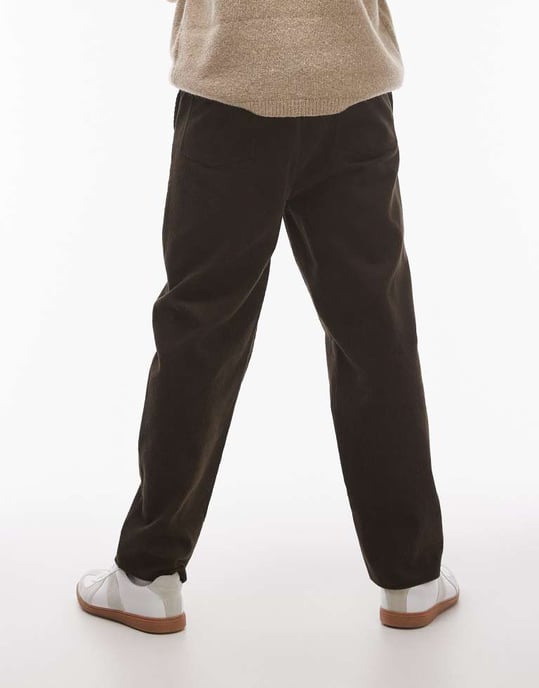 Topman avsmalnande cordbyxor i brunt - Image 2