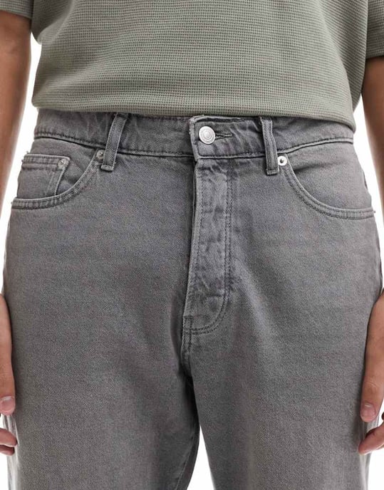 ONLY & SONS Yoke tapered fit jeans i tvättad grå - Image 4