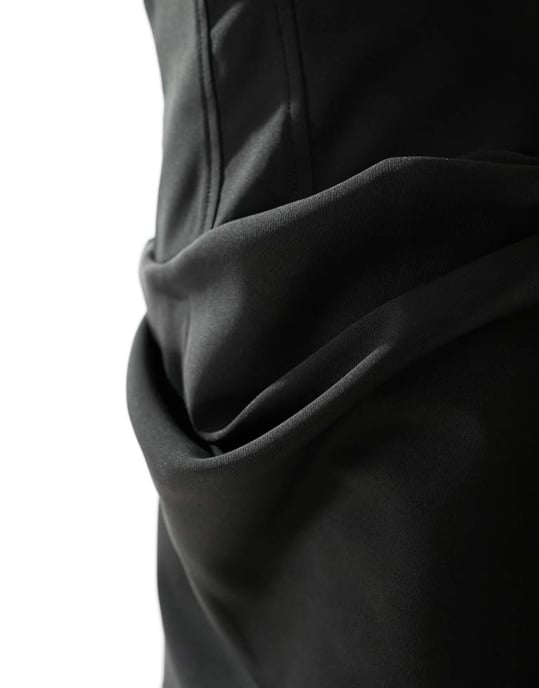 ASOS DESIGN miniklänning med korsettinspirerat detalj och nätärmar i svart - Image 3