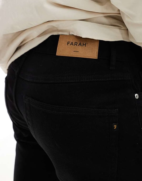Farah Elm slim jeans i svart - Image 3