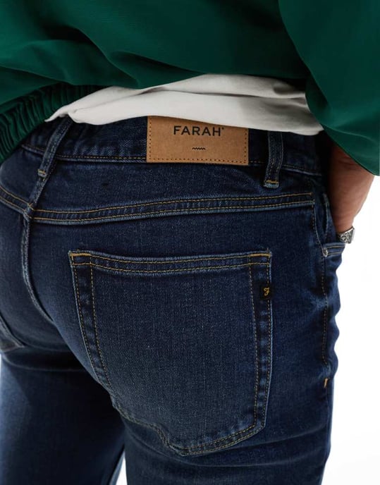 Farah Drake slim jeans i denim-tvätt - Image 3
