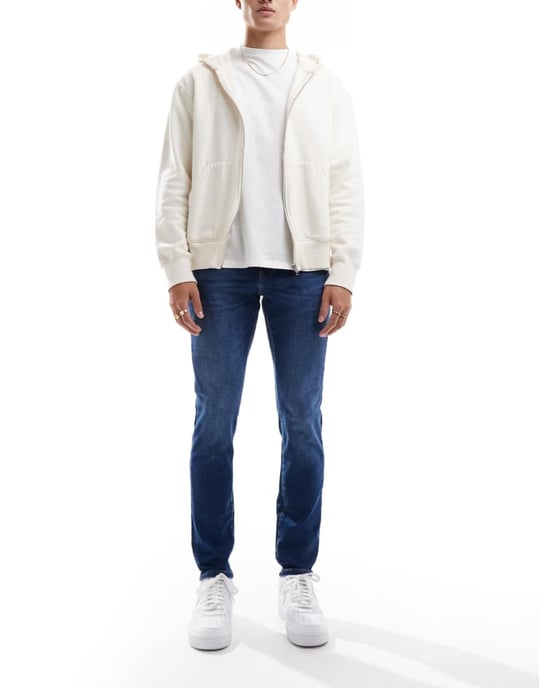 ONLY & SONS Loom slim fit jeans i tvättad indigo - Image 1