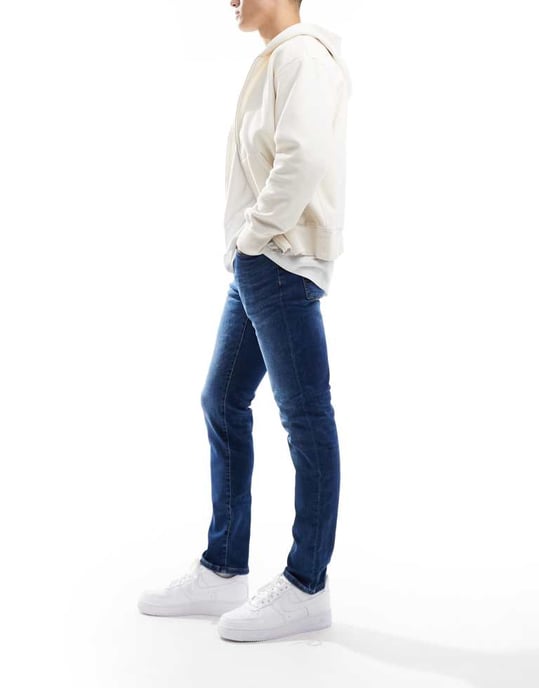 ONLY & SONS Loom slim fit jeans i tvättad indigo - Image 3