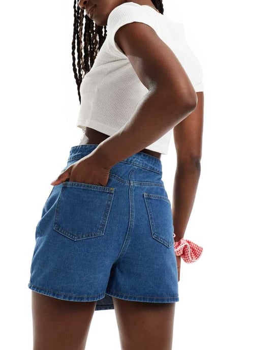 Missyempire wrap front denimkjol i blått - Image 4