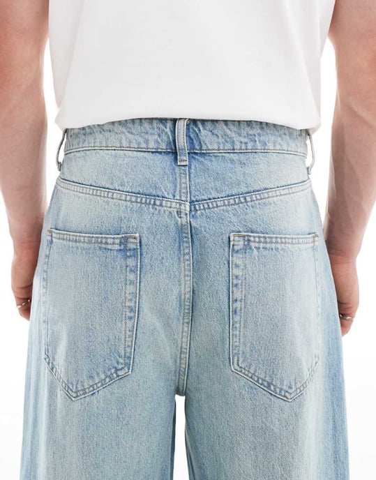 ONLY & SONS Carl ballongpassform jeans i ljusblå tvätt - Image 4