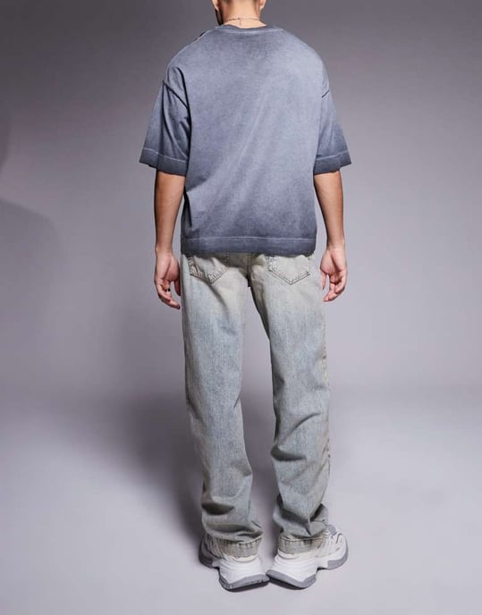 ASOS DESIGN baggy jeans med färg i ljus tvättad blå - Image 2