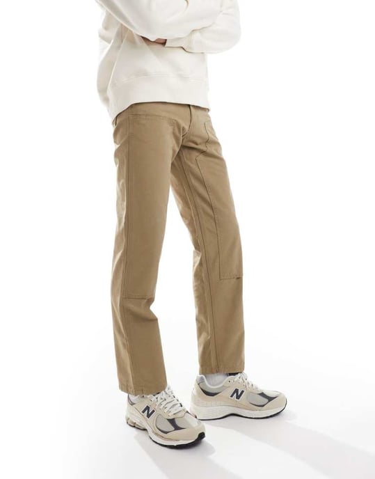 Jack & Jones lösa passform målartroser i beige - Image 2