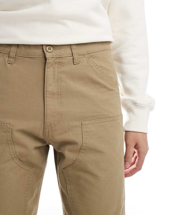 Jack & Jones lösa passform målartroser i beige - Image 4