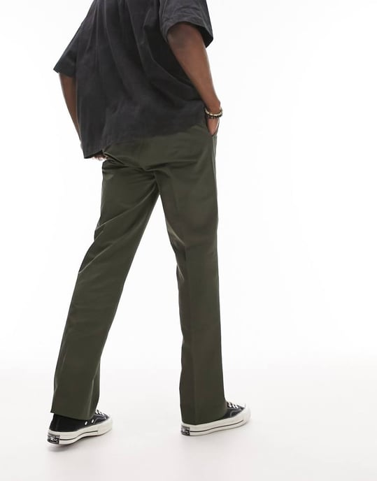 Topman raka flarebyxor i khaki - Image 4