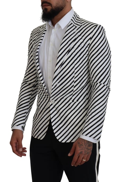 Striped Blazer Notch Lapel - Image 2