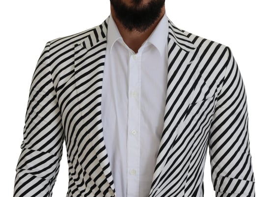 Striped Blazer Notch Lapel - Image 4