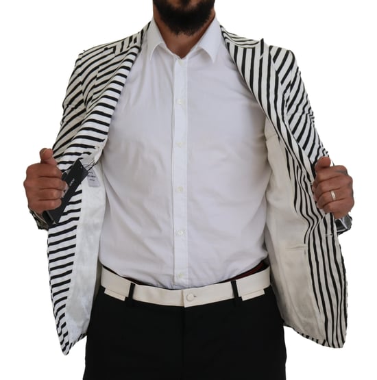 Striped Blazer Notch Lapel - Image 5