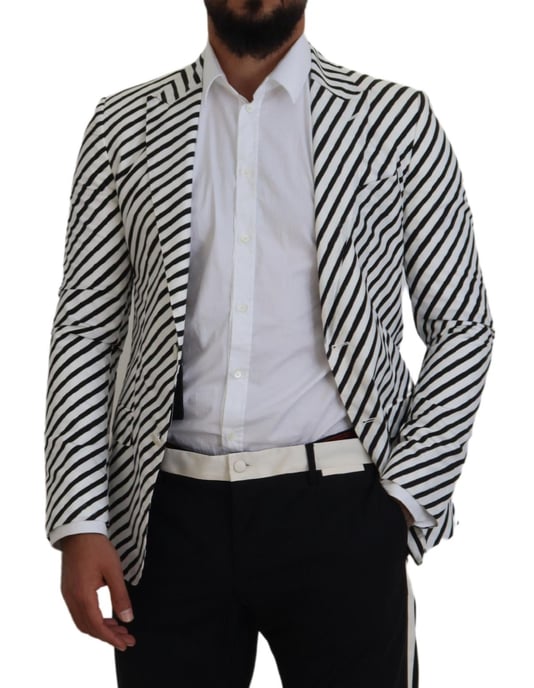 Striped Blazer Notch Lapel - Image 6