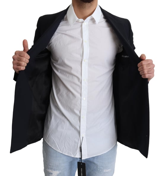 Blazer Enfärgad Marinblå Skärning - Image 6