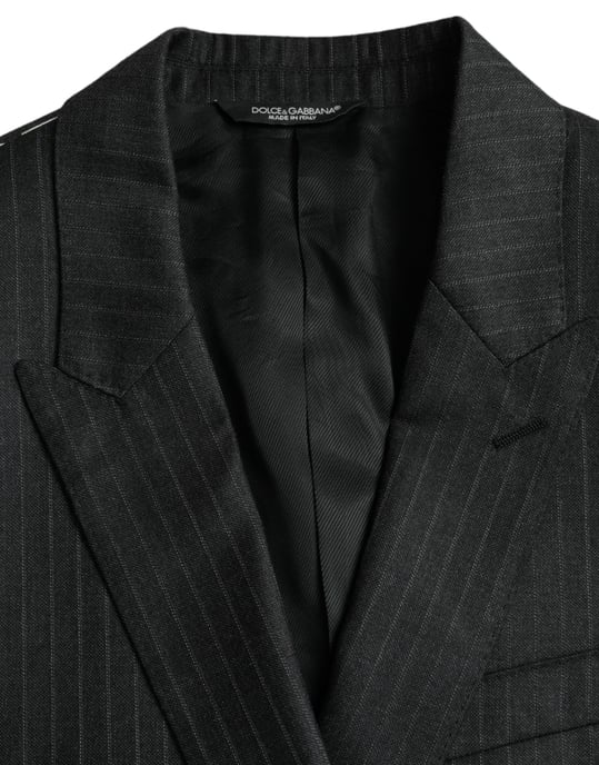 Klassisk Passform Råstrimmig Blazer - Image 5