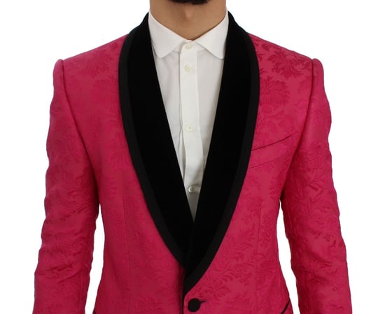 Blommig Brokad Blazer Sjalkrage - Image 4
