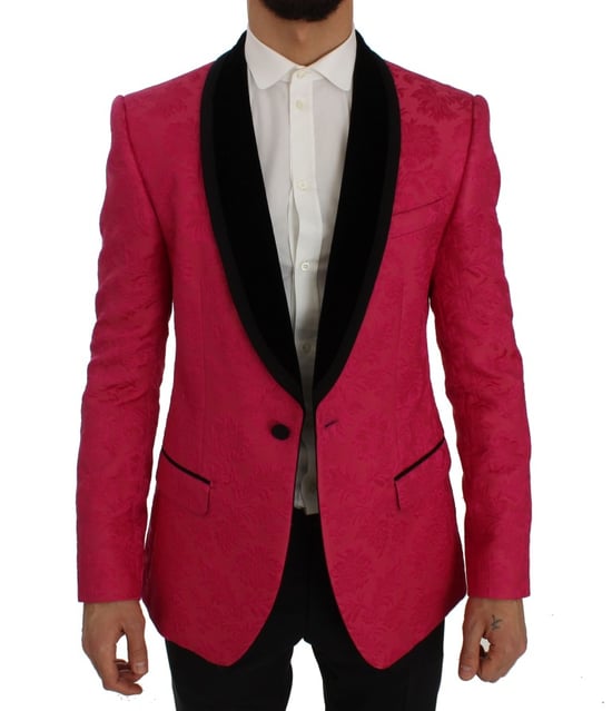 Blommig Brokad Blazer Sjalkrage - Image 5