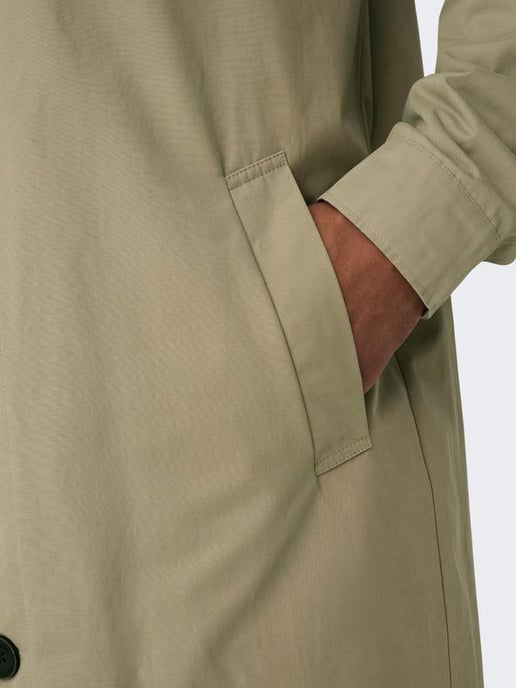 Only & Sons Men's Long Trench Coat - Image 4
