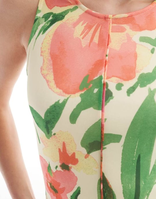 Vero Moda Lång ärm lös sleeveless klänning med salladskant i blommönster för sommaren - Image 3