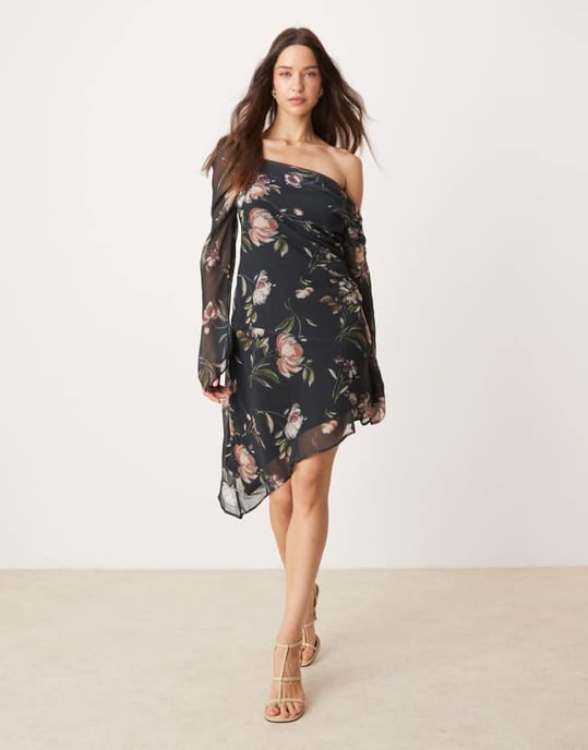 navy off shoulder bridesmaid dress Short Sleeve Simple Off Shoulder Chiffon Navy Cheap Poplar Wedding Bri –  AlineBridal