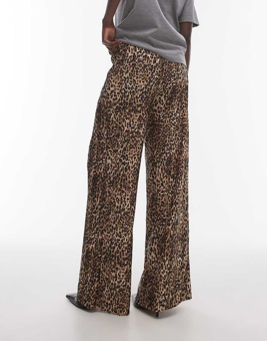 Topshop Tall leopardmönstrad plisserad byxa - Image 2