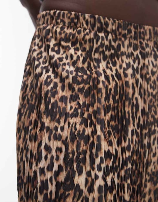 Topshop Tall leopardmönstrad plisserad byxa - Image 3
