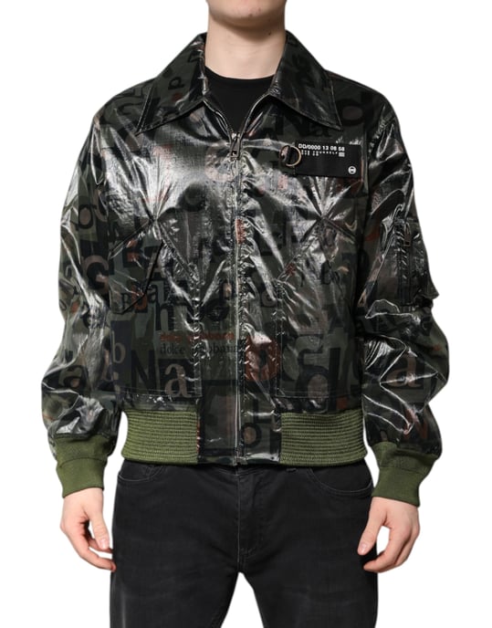 Letter Print Bomber Jacket - Image 1