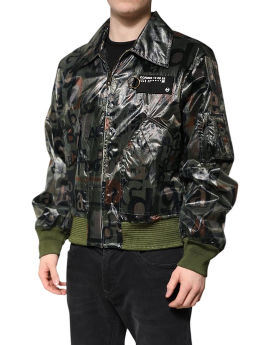 Letter Print Bomber Jacket - Image 3