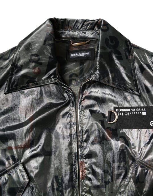 Letter Print Bomber Jacket - Image 5
