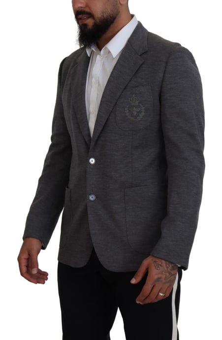 Grå Blazer Broderad Bi Klassisk Passform - Image 2