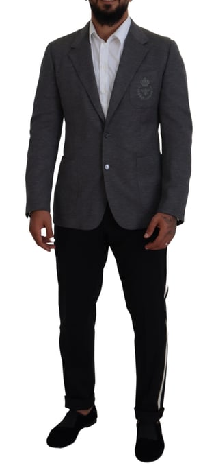 Grå Blazer Broderad Bi Klassisk Passform - Image 5