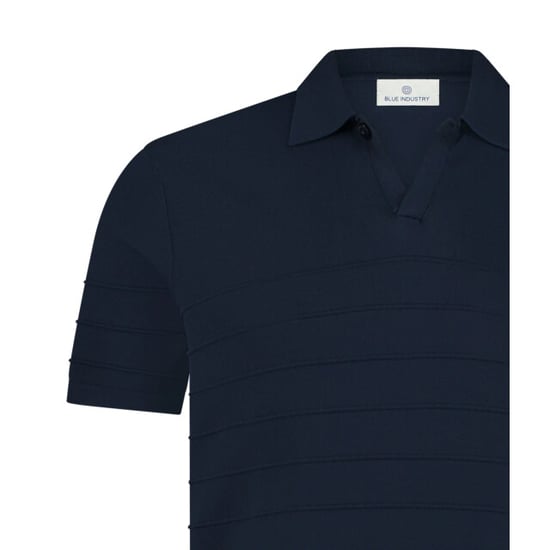 Blue Industry De knitted v-hals polo | - Image 4