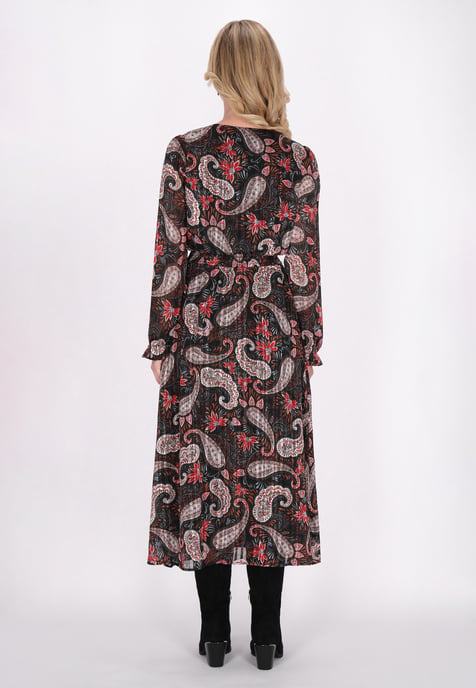 usha Jurk Dames Zwart Veelkleurig - Image 4