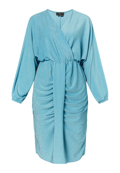 Faina Avondjurk met glanzend garen Dames aqua - Image 1