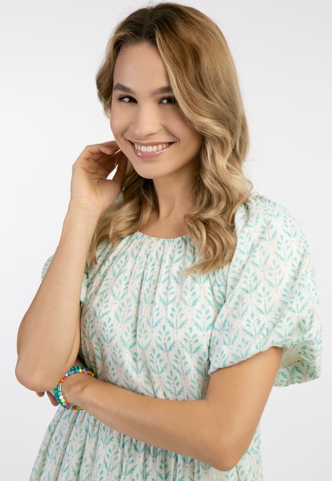 IZIA Maxi-jurk met korte mouwen Dames turkoois - Image 5