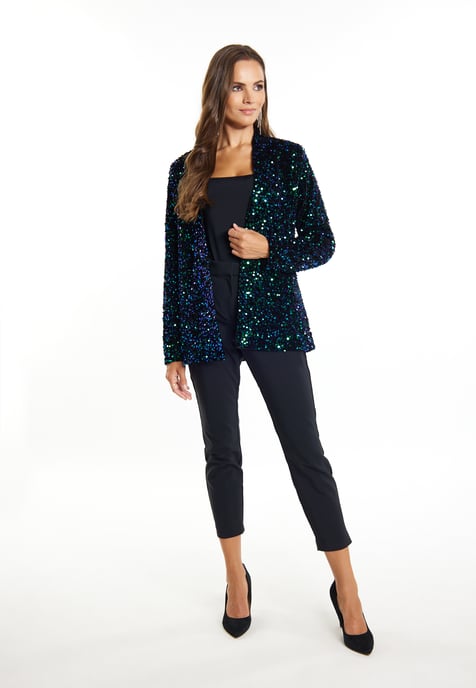 Faina Blazer met pailletten Dames Blauwgroen veelkleurig - Image 2