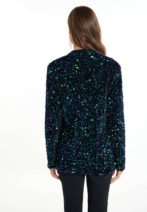 Faina Blazer met pailletten Dames Blauwgroen veelkleurig - Image 4